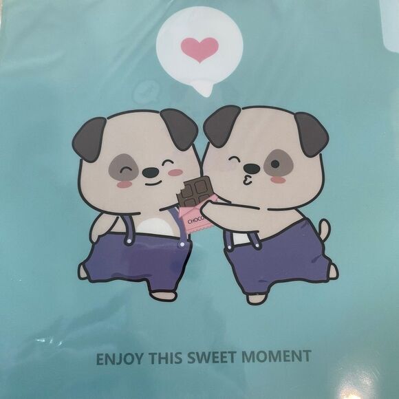 Cute Enjoy This Sweet Moment Animal Print Protective Folder. Sealed on 2 Sides. - Picture 2 of 11